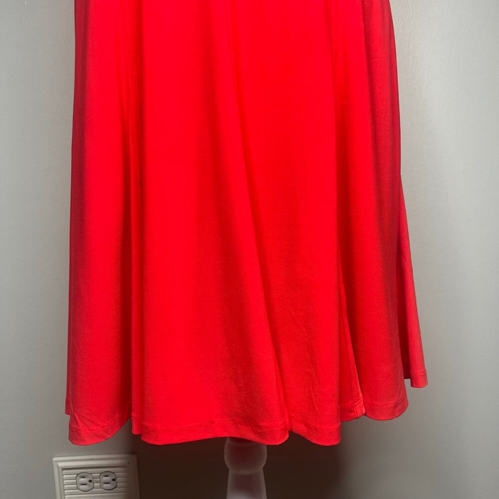 Lauren Ralph Lauren Red Ponte Fit and Flare Dress Women's 8 Stretch Sleeveless - Picture 4 of 10